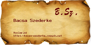 Bacsa Szederke névjegykártya